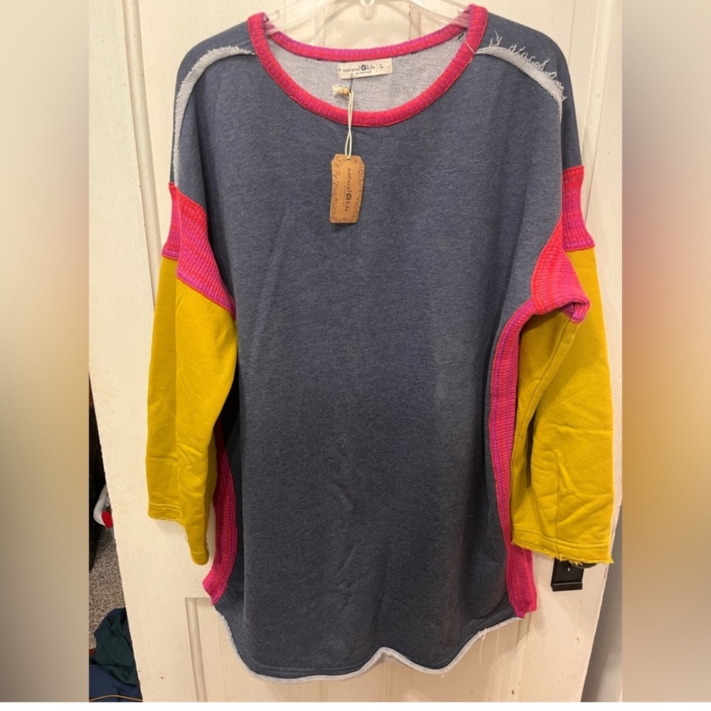 NATURAL LIFE reversible, trim, sweatshirt, dress size large